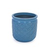 espidoo Ceramic Flower Pots Set of 3: Modern Antique Blue