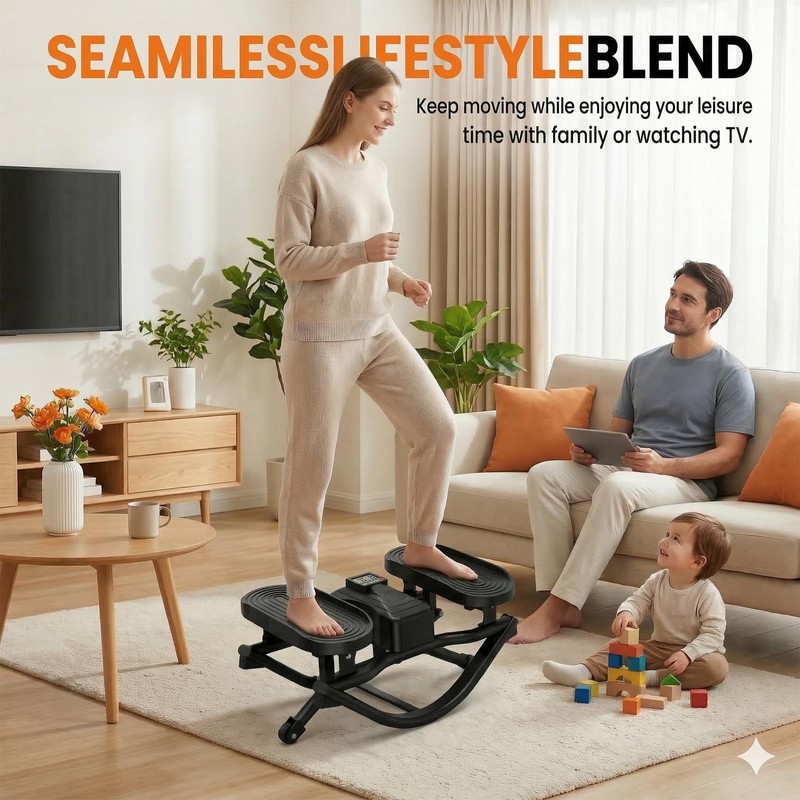 Rocking Steppers for Exercise at Home,3D Motion Stair Stepper with