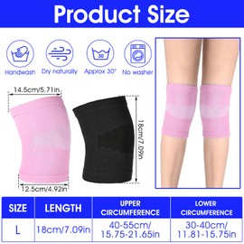 HJZHII 2 Pairs Kids Knee Sleeve, Knee Brace, Youth Knee Compression Sleeve Child Knee Pads Children Knee Support Boys & Girls for Volleyball Basketball Gymnastics Sports (Pink,Black, L)