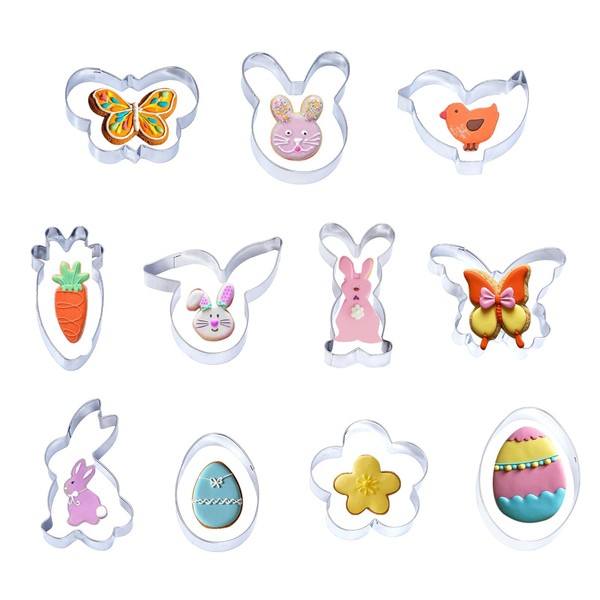 Yookat 11 Pieces Easter Cookie Cutters Easter Egg Bunny Carrot
