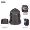 SwissGear Civic Pro Laptop Backpack, Grey, 18"x13.25"x7"