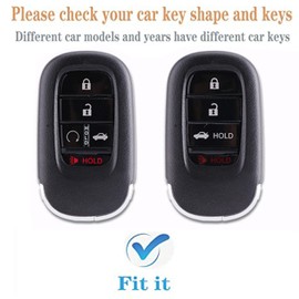 WKEDQAF Car TPU Key Shell for Honda Key Fob Cover Fit for Honda Accord Civic Pilot HR-V CR-V Sport SI EX EX-L Touring (Black)