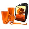 Bar Tote Set - Retro Sunset Design - Candy Orange