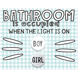 VIHOSE Classroom Bathroom Management Set Classroom Bathroom Pass Poster Sticker and 2 Pcs LED Tap Lights Toilet Signs for Teacher Supplies School Decor