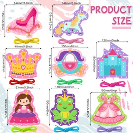 Zonon 8 Pieces Kids Lacing Cards Sewing Cards in 8 Patterns Lacing Games for Developing Imagination Education Supplies Children Sewing Game Favors (Princess, Castle Style)