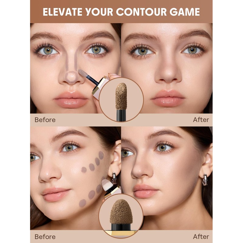 SHEGLAM Precision Dual Liquid Contour | Double-ended Design, Smooth Blend,