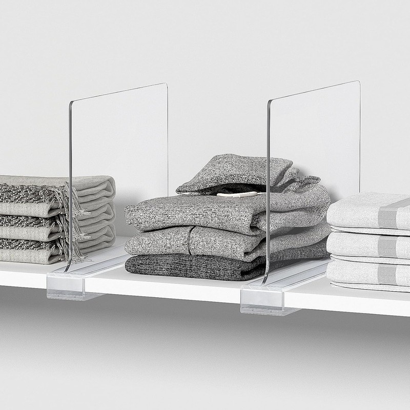 Aolloa 8 PCS Shelf Dividers for Closet Organization Acrylic Clear
