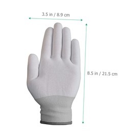 Mipcase 12 Pairs Fingertip Static Nylon Gloves for Industry Precision Work Extra for Wrist Protection Skid Design Ergonomic Palm for Electronics Assembly and Repair