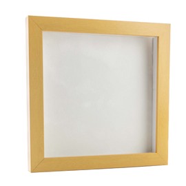 4x4 Inch Shadow Box Frame Natural Wood | with a 3/4" Usable Display Depth | Includes a White Real Suede Texture Acid-Free Backing Board, UV Resistant Acrylic, and Hanging Hardware - 4x4 Inch Frame