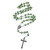 Rosario – Cuentas de cristal de oración católica y crucifijo,