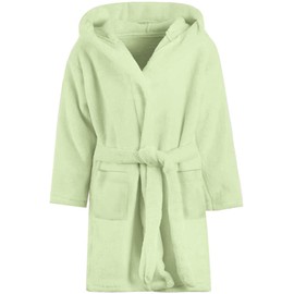 Umeyda Robe for Girls, Soft Thick Fleece Plush Cover up Hooded Spa Flannel Bathrobe for Toddler Little & Big Girls, Mint Green, US 7-8 Years, CN 140