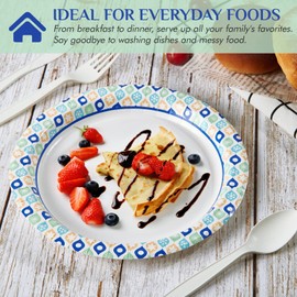 MUCHII Paper Plates 10 Inch, 120 Count Disposable Paper Plates Bulk, Soak and Cut Proof for Party,Picnic, Family Gatherings | MUCHII