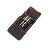 Hiram Brown Crazy Horse Leather Magnetic Split Design Pen Storage