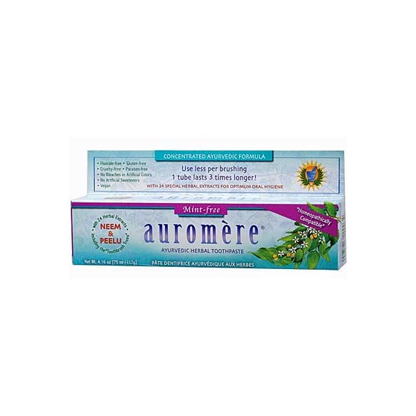 Auromere Ayurvedic Herbal Mint Free Toothpaste 117g