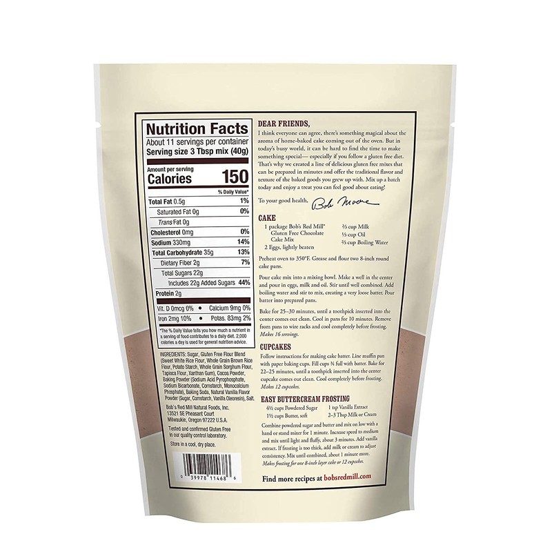 Bob's Red Mill Gluten Free Chocolate Cake Mix, 16 Oz