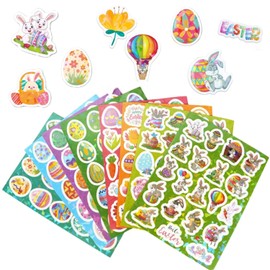 Easter Stickers Pack of 160, 8 Sheets Easter Stickers Easter Eggs Rabbit Stickers DIY Craft Decoration for Children Vinyl Scrapbook Accessories for Easter Gift Award Skateboard