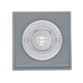Modern Living Square Wireless Doorbell in Grey Ash and Brushed Nickel - Nickel Centre - No Chime