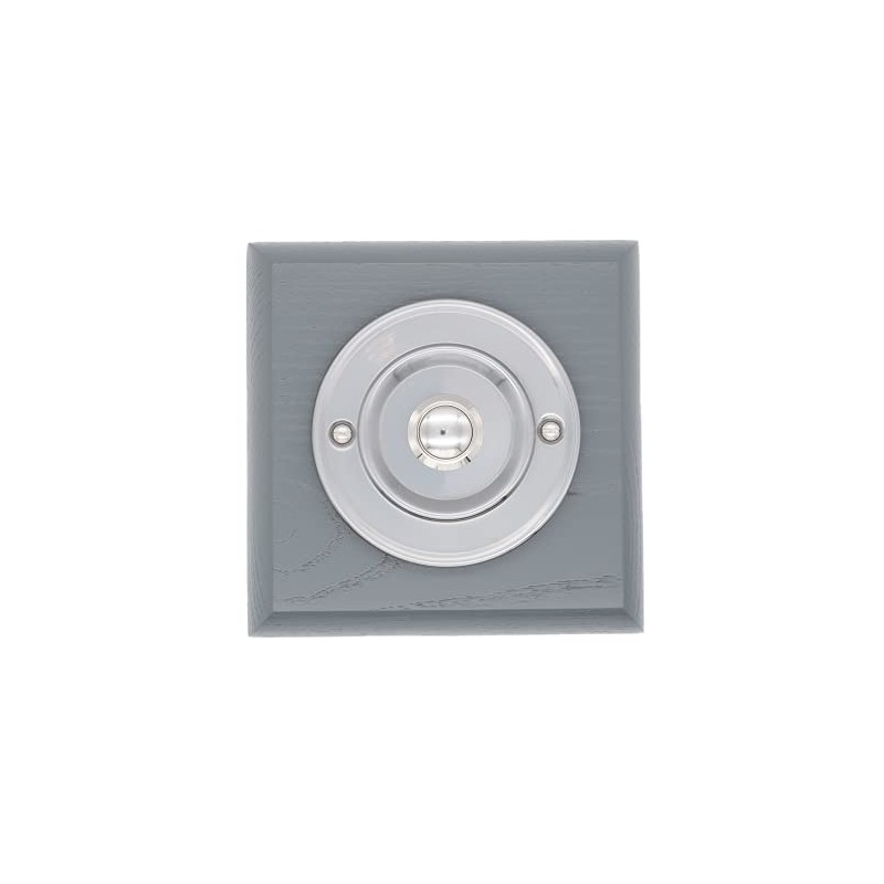 Modern Living Square Wireless Doorbell in Grey Ash and Brushed