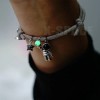 Pulsera Parejas Imán Astronauta Brilla Oscuridad Gris Ajustable AKELIN
