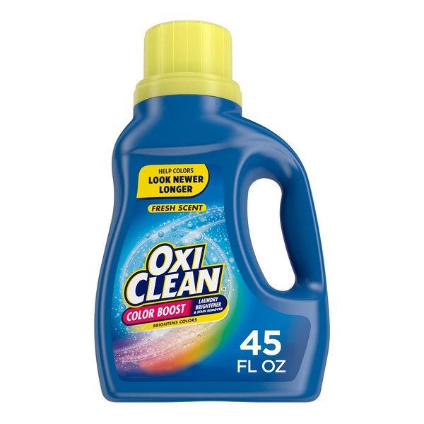 OxiClean Color Boost Laundry Brightener and Stain Remover Liquid Fresh Scent, 45 fl oz