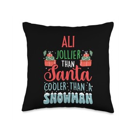 Ice Cold Charisma Christmas Holiday Heat Ali Jollier Than Santa Cooler Than Snowman Frosty Christmas Throw Pillow, 16x16, Multicolor