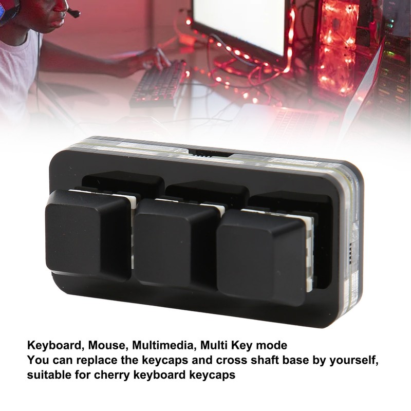 USB 3 Key Mini Keypad RGB LED Backlight Supports Hot
