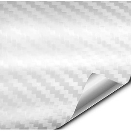 VViViD+ Premium Carbon Fiber Vinyl Wrap Film (White, 6ft x 5ft)