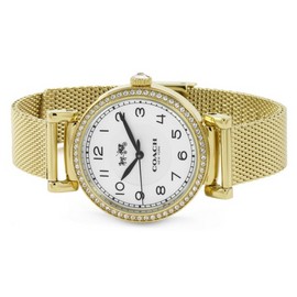 COACH 14502652 MADISON WHITE DIAL GOLD TONE MESH BAND WOMENS WATCH