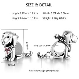 Lovans 925 Sterling Silver Charms for Bracelets and Necklaces Bracelet Charms for Women Birthday Graduation Gifts with Gift Bag (Dog)