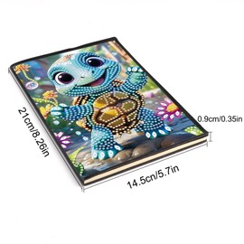 JISHSHAY Diamond Painting Notebook Diamond Art Journal Diamond Painting Kits Notepad Diamond Arts Kits Leather Journal Craft Kits for Adults Notebook Journal Adult Craft Kits Note Books A5 Turtle