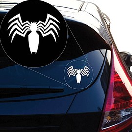 Yoonek Graphics Spider Venom Vinyl Decal Sticker # 866 (6" x 7.8", White)