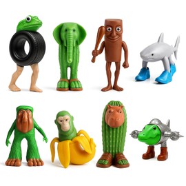 Pardofelis 8 Pieces Italian Brain Red Figures, Tung Sahur Toy Figures, Tralalero Tralala Figure, BRR BRR Patapim Collectible Figure Set, 3D Meme Figures for Desk