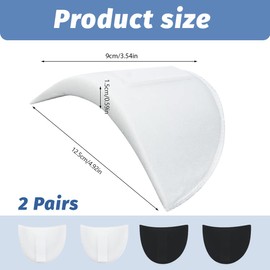 Schulterpolster, 2 Paar Eingesetzte Schulterpolster Damen Herren, Atmungsaktive Schwammpolster Schulterverstärker, Schaumstoff Schulterpolster mit Klettband, für Blazer, Anzug, T-Shirt
