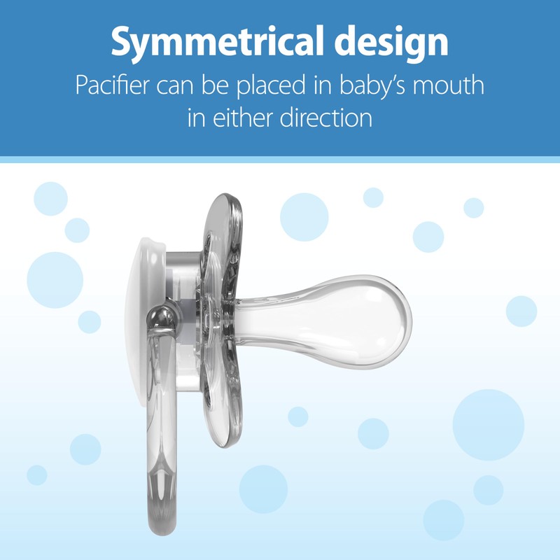 Dr. Brown's Advantage Baby Pacifier, Fully Symmetrical Soother with Soft