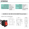 QTEATAK KCD1 On/Off 3-Pin 2-Position Snap 10A/125V, 6A/250V Red LED