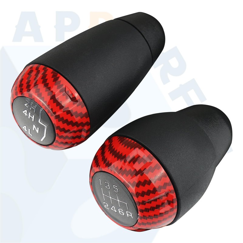 APPERFiT Shift Shifter Knob Set (Red Carbon Fiber) for Manual
