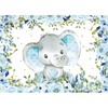 Sensfun Elephant Boy Baby Shower Backdrop, Blue Floral Elephant Baby