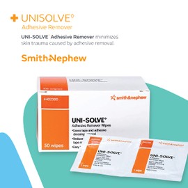 Smith+Nephew UNI-SOLVE◊ Adhesive Remover Wipes, Medical Adhesive Remover for Medical Tape and Adhesive Appliances, 50 Count