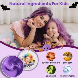 Purple Temporary Hair Colour for Children, Purple Instant Hair Dye for Women, Men, Purple Colour Hairstyle Pomade, Girls Styling Hair Dyeing Cream, Hair Wax Mud for Party, Cosplay, Halloween