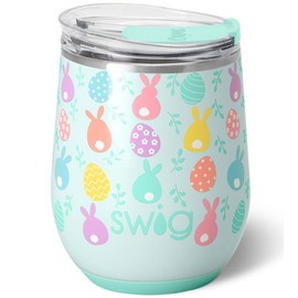 Swig Life 12oz Wine Tumbler with Lid, Stainless Steel, Dishwasher Safe, Portable, Triple Insulated Wine Tumbler (Egg Hunt)