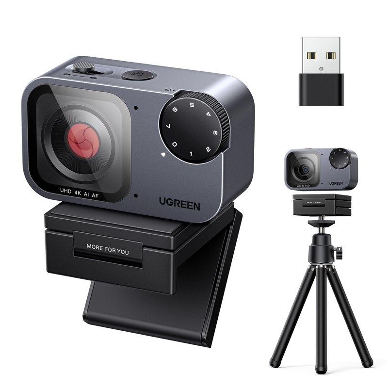 UGREEN Webcam 4K Streaming AI para PC Enfoque Automático PDAF,HD