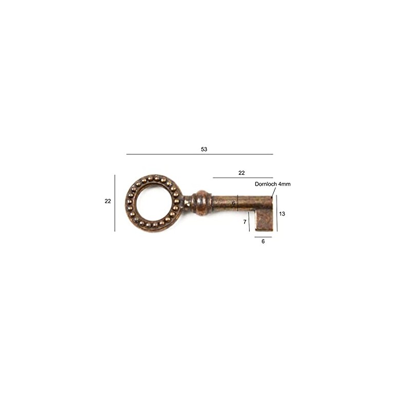 Furniture Key Antique Style Furniture Burnished Replacement Key Blank Patina
