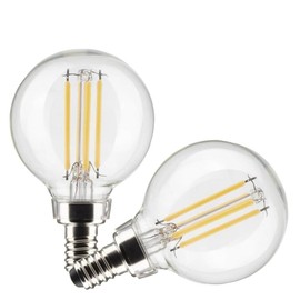 Satco 21810-4G16.5/LED/CL/927/120V/E12/2CD Globe (S21810) Globe Style Antique Filament LED Light Bulb