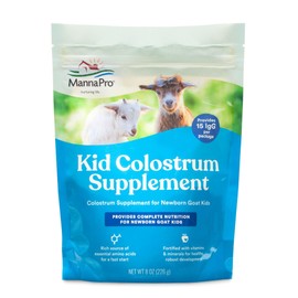 Manna Pro Goat Kid Colostrum Supplement - Feed for First 24 Hours of Life - Helps Promote Healthy Development - Fortified with Vitamins & Minerals - 8 Ounces