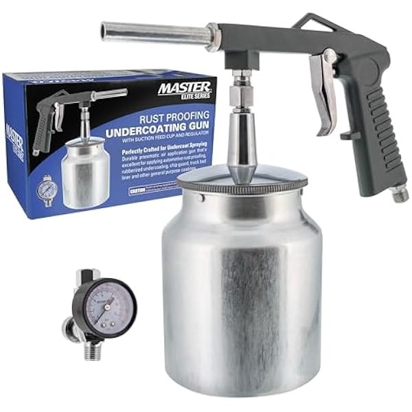 Master Elite Air Undercoating Spray Gun with Regulator & Suction