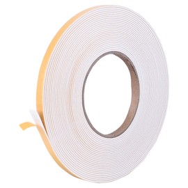 Kikerike Self Adhesive Foam Tape Weatherstrip 1/4in x 1/16in x 33Ft High Density Foam Insulation Strips Seal Weather Stripping with Strong Adhesive for Door and Window Sound Isolation Soundproofing