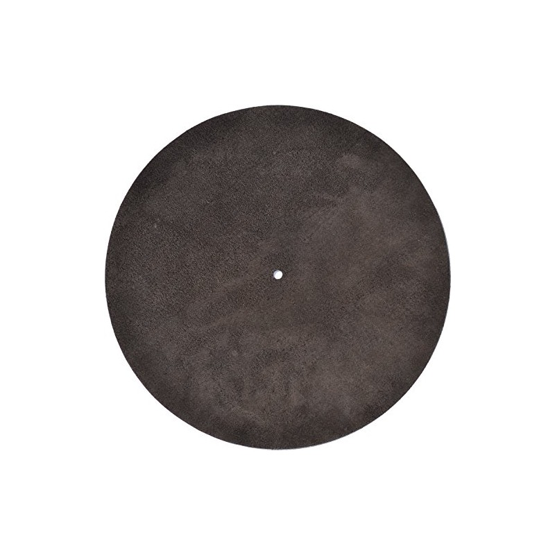 Genuine Leather Turntable Platter Mat - Black Embossed Snakeskin