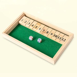 zalati Shut The Box Regal Dice Game 12 Numbers with 2 Dices Classics Tabletop Game for Adult Bar Pub Party Travel Math