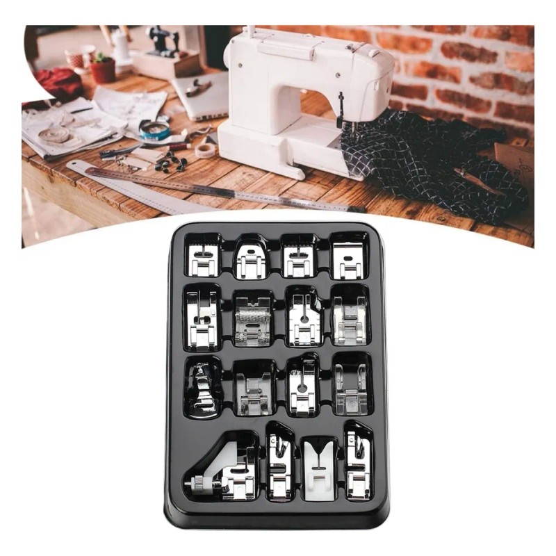 Kit Multifuncional 16 Prensatelas Repuesto Máquina Domestica