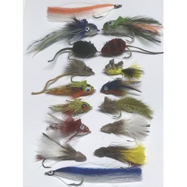 Pike and Bass Flies -Boxed - Set of sixteen + Fly Box Size 4 up to 3/0 with weed guards #PIK1
